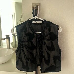 ZARA Velvet Black Vest